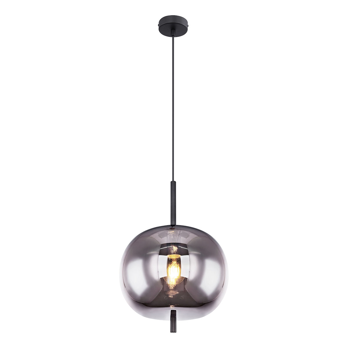 Zwarte moderne hanglamp metaal Globo Blacky