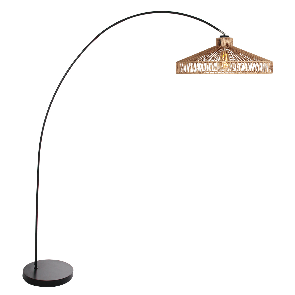 Zwarte booglamp met brede touwkap Mexlite Solva - Afbeelding 3