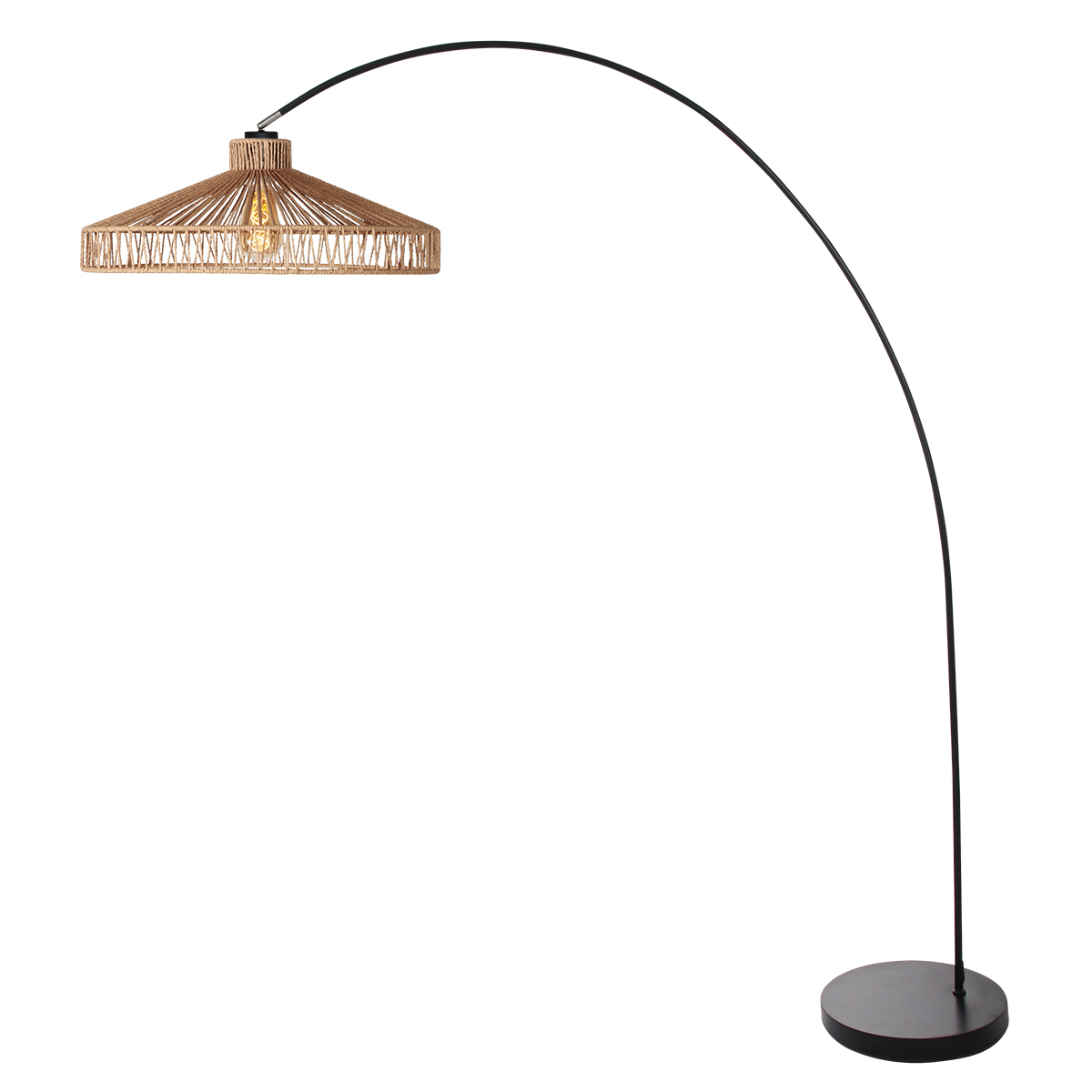 Zwarte booglamp met brede touwkap Mexlite Solva - Afbeelding 4