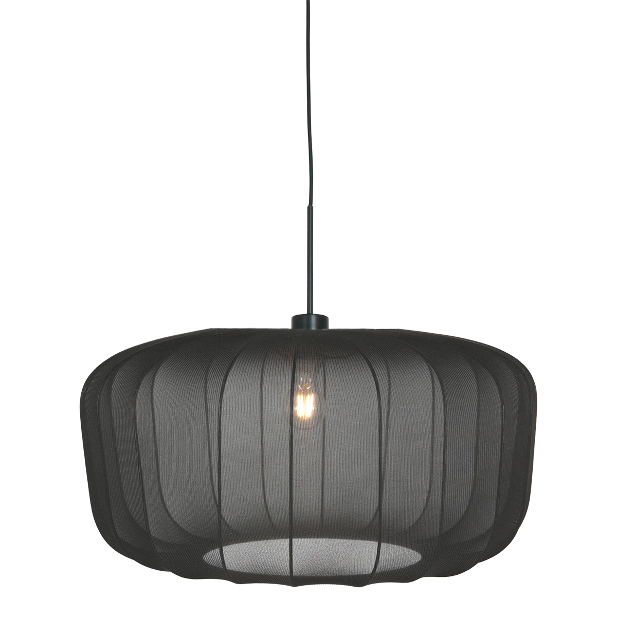 Zwarte pendel met royale zwarte kap Steinhauer Sparkled Light