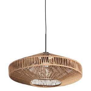 Zwarte pendel met sierlijke touwlampenkap Steinhauer Sparkled Light